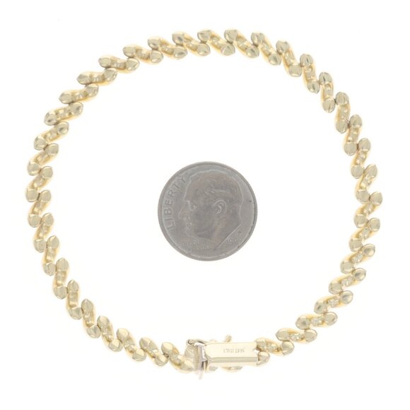 Yellow Gold San Marco Chain Bracelet 7" 14k - Picture 5 of 6